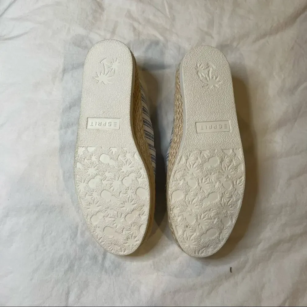 Esprit NWOB Ella Blue Stripe Espadrille size 6